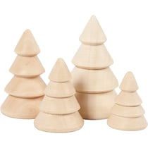 Lot de 4 mini sapins de Noël Créativ Company - Bois