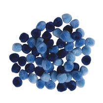 Lot de 60 pompons Rayher - Ø 1,5 cm - Assortiment bleu