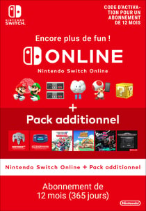 Code d'activation abonnement 12 mois Nintendo Switch Online + pack additionnel