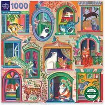 Puzzle 1000 pièces - Cats in windows - Eeboo