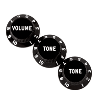 STRATOCASTER® KNOBS, BLACK (VOLUME, TONE, TONE) (3)
