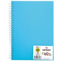 CANSON - Cahier de notes - reliure à anneaux métalliques - A5 - 50 feuilles - papier blanc - uni - couverture bleue