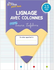 Les cahiers Bordas pour tous : Lignage avec colonnes - 2,5 mm - cahier de l'élève (édition 2024)