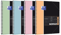 Cahier Oxford - Modèles aléatoires - A4 21 x 29,7 cm - Nomadbook pastel - 160 pages grands carreaux séyes - Vendu à l'unité