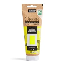 Tube 120 ml peinture acrylique Pébéo Origin Acrylics - Jaune fluorescent