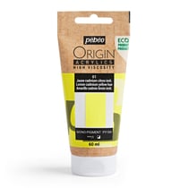 Tube 60 ml de peinture acrylique Pébéo - Origin Acrylics - Jaune cadmium citron imitation