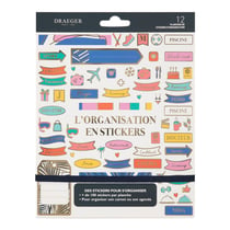 Lot de 12 planches de stickers Draeger - L'organisation en stickers : mon année