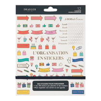 Lot de 12 planches de stickers Draeger - L'organisation en stickers