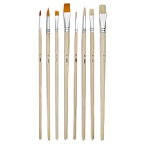 Lot de 8 pinceaux acrylique et huile Pébéo - Soie beau-blanc