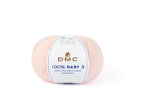 Pelote de laine à tricoter 100% laine mérinos - DMC - 100% Baby 3 - Rose 041
