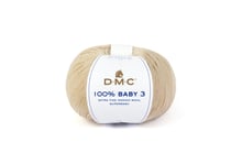 Pelote de laine à tricoter 100% laine mérinos - DMC - 100% Baby 3 - Beige 011