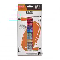 Lot de 12 tubes 12 ml de peinture Pébéo Gouache Studio - Multicolore - Fine - Opaque
