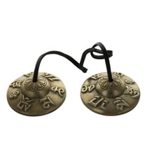 Cymbale Tibétaine en Bronze Gravure Mantra Grand Modèle