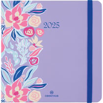 Agenda semainier 2026 Oberthur - Lilas -16 x 16 cm - Floralie