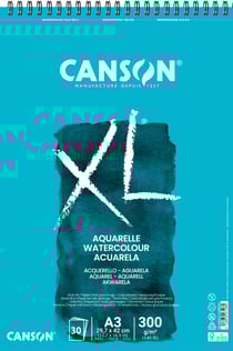 Album Canson XL Aquarelle - Reliure à anneaux métalliques - A3 - 30 feuilles