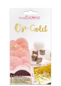 Carnet de 4 feuilles d'or 24 carats