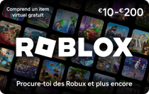 Code de téléchargement Carte cadeau Roblox variable de 10 euros à 200 euros