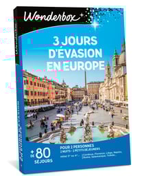 Coffret cadeau Wonderbox - 3 jours d'évasion en Europe - 2 personnes
