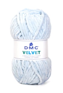 Pelote de fil à tricoter 100% polyester - DMC - Velvet - Bleu ciel 003