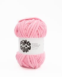 Pelote de fil à tricoter 100 % polyester - Phildar - Pingo Chenille - Glitter Rose