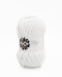 Pelote de fil à tricoter 100 % polyester - Phildar - Pingo Chenille - Glitter Blanc
