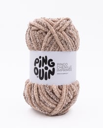 Pelote de fil à tricoter 100 % polyester - Phildar - Pingo Chenille - Imprimé Fauve