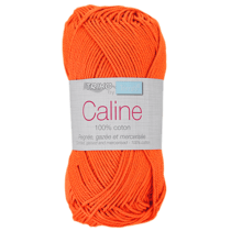 Pelote de fil à tricoter 100% coton - Trimits - Câline - Orange