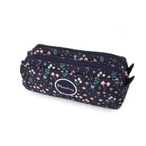 Trousse rectangulaire 2 compartiments Cultura - Fleuri noir