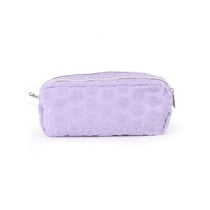 Trousse rectangulaire 2 compartiments Cultura - Velours Lilas