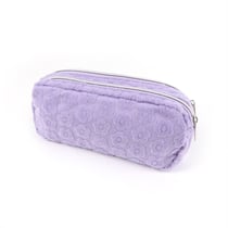 Trousse rectangulaire 2 compartiments Cultura - Velours Lilas