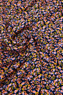 Tissu viscose crinkle - 300 x 125 cm - Imprimé fleurs