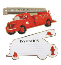Lot de 8 invitations - Pompiers - Tim & Puce Factory
