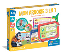Mon ardoise 3 en 1 : trace, dessine et écris - Clémentoni