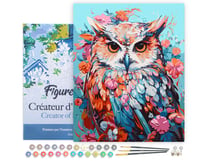 Peinture au numéro Figured'Art - Hibou coloré en fleurs - 40 x 50 cm