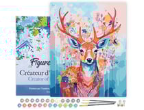 Peinture au numéro Figured'Art - Cerf coloré en fleurs - 40 x 50 cm