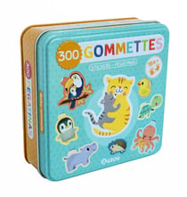 Boîte de gommettes métal - 300 gommettes Les bébés animaux