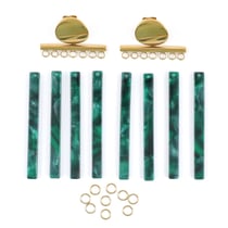 Kit boucles d'oreilles - Vert - Acier inoxydable - Créalia