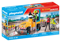Playmobil - Ouvriers avec rouleau compresseur - 71751 - La construction