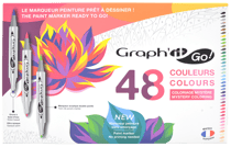 Lot de 48 marqueurs acryliques double pointe - Graph’it Go - Couleurs assorties