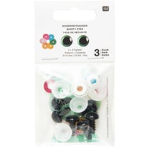3 paires d'yeux sécurisé - 12 mm - 6 pièces