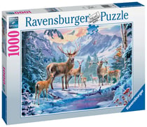Puzzle 1000 pièces - Chevreuils et cerfs en hiver - Ravensburger