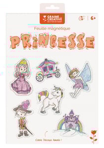 6 feuilles magnétiques - princesse