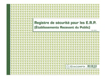 Piqûre 24x32cm - Registre de sécurité pour les établissement recevant du public (ERP) - 32 pages - Exacompta