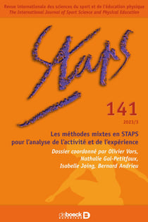 Staps n° 141 - Les méthodes mixtes en STAPS pour l’analyse de l’activité et de l’expérience