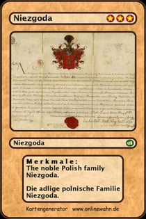 The noble Polish family Niezgoda. Die adlige polnische Familie Niezgoda.