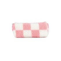 Trousse 1 compartiment Cultura - Rose - Sherpa damiers