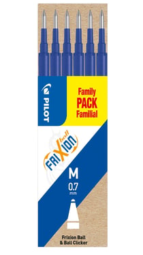 Lot de 6 recharges pour stylo roller effaçable Pilot - FriXion Ball & FriXion Ball Clicker - Bleu - Pointe moyenne