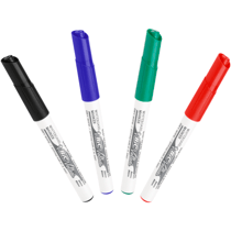 Lot de 5 marqueurs effaçables à sec BIC - Velleda 1741 - Bleu / noir / rouge / vert - Pointe en ogive moyenne