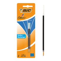 BIC 4 Couleurs Recharges Stylo-Bille - Bleu, Blister de 2