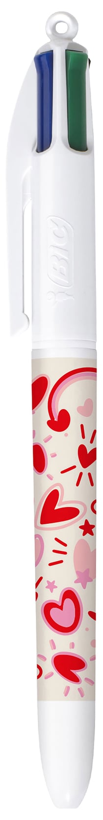 Stylo bille Bic - 4 Couleurs - Bleu, Vert, Rouge, Noir - Pointe moyenne